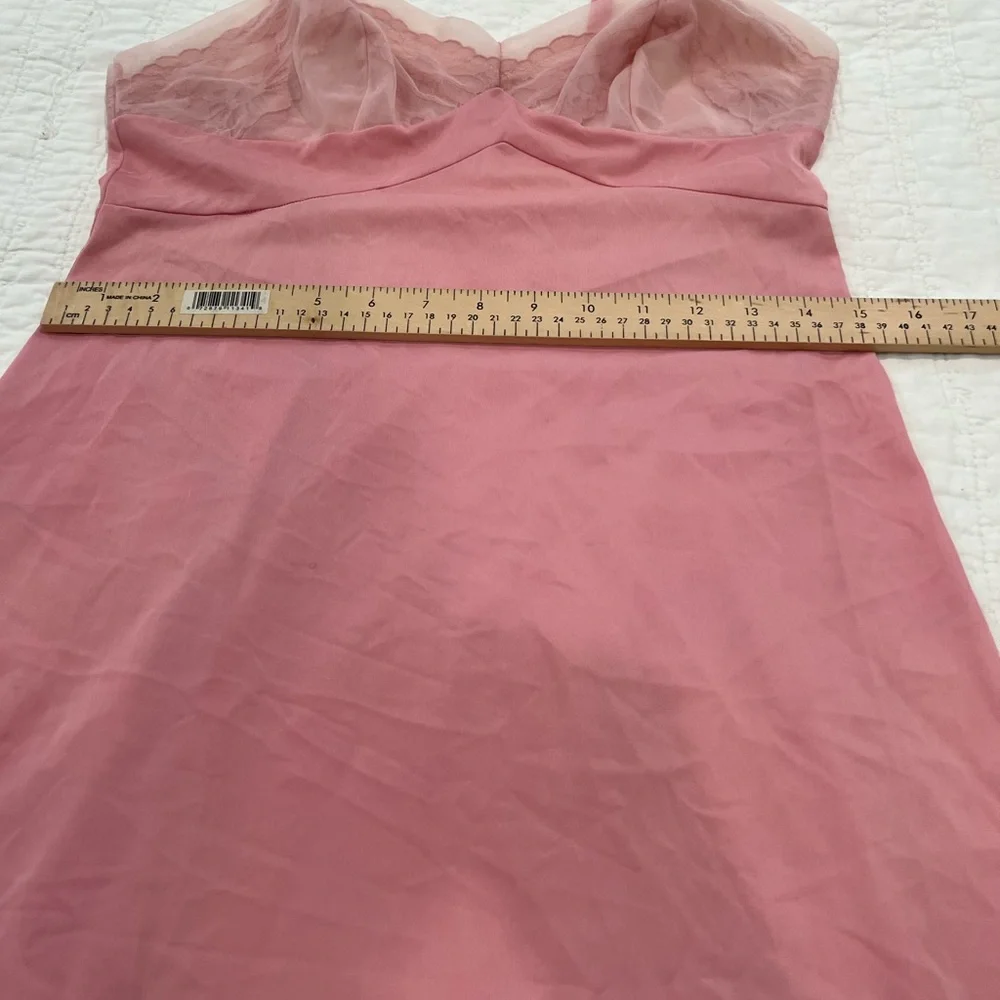 Vintage 60s 70s Blush Pink Lace‎ Trimmed Slip Sz. S - Picture 10 of 12